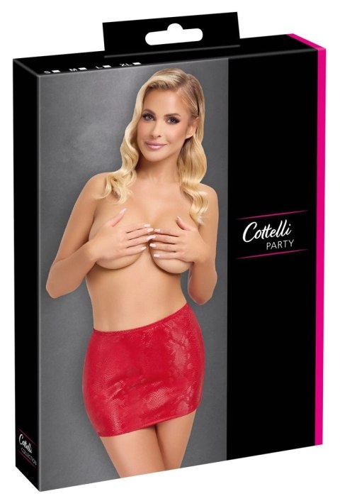 Cottelli PARTY Mini spodniczka S czerwona imitacja skory węża Cottelli PARTY Mini spodniczka S czerwona imitacja skory węża