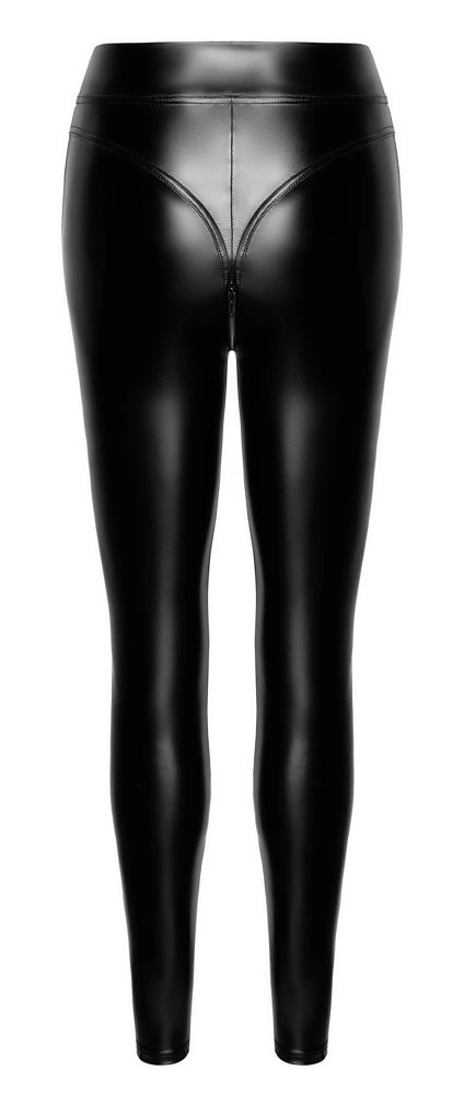 Noir Orgia Chimera legginsy czarne XL - wysoka talia, zamek, połysk Noir Orgia Chimera legginsy czarne XL - wysoka talia, zamek, połysk