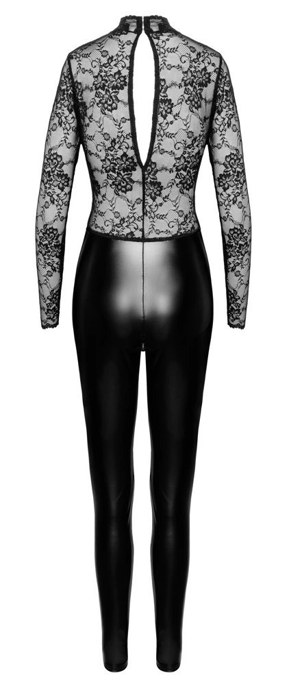 Noir Orgia Exclusive S - kombinezon damski czarny, koronka i wetlook Noir Orgia Exclusive S - kombinezon damski czarny, koronka i wetlook