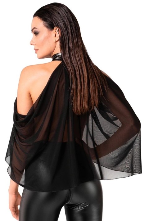 Noir Orgia Top z Tiulu Czarny L Zwiewny Asymetryczny Halterneck Noir Orgia Top z Tiulu Czarny L Zwiewny Asymetryczny Halterneck