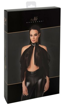 Noir Top Orgia Czarny Tiulowy Zwiewny Asymetryczny S