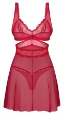 Obsessive Cupide Desir koszulka nocna L/XL czerwona z koronką