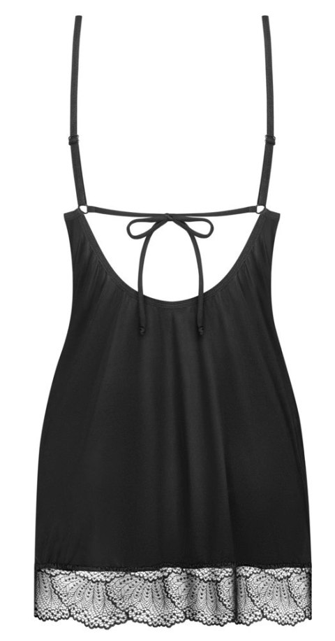Obsessive Lobellis koszulka nocna z koronką czarna XL/2XL + stringi Obsessive Lobellis koszulka nocna z koronką czarna XL/2XL + stringi