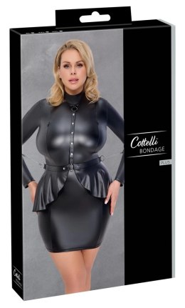 Cottelli Bondage Sukienka XL Czarna Matowa z Łańcuszkami i Mankietami