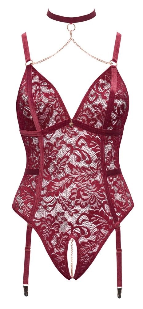 Cottelli CURVES Body Plus Size XL Koronka Czerwone, Bez Krocza Cottelli CURVES Body Plus Size XL Koronka Czerwone, Bez Krocza