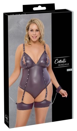 Cottelli Collection Body fioletowe 3XL z kajdankami i mankietami