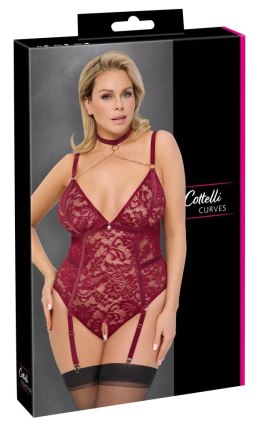 Cottelli Curves Body Koronkowe Czerwone 2XL z Regulowanymi Paskami
