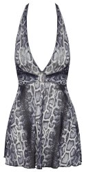 Cottelli LINGERIE Sukienka Krotka Skora Węża XL Powernet Srebrny Akcent
