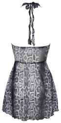 Cottelli LINGERIE Sukienka Krotka Skora Węża XL Powernet Srebrny Akcent