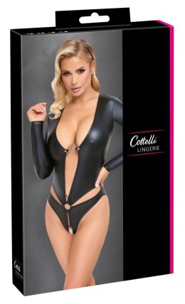 Cottelli Lingerie Body matowe czarne XL z otwartym przodem