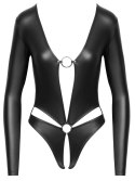 Cottelli Lingerie Body matowe czarne XL z otwartym przodem