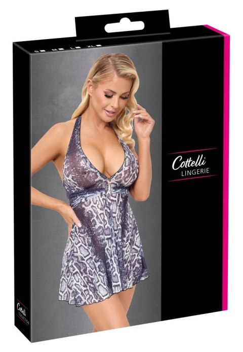 Cottelli Lingerie Sukienka Mini Skora Węża Połprzezroczysta M