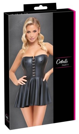 Cottelli PARTY Mini Sukienka Gorsetowa Czarna Matowa S