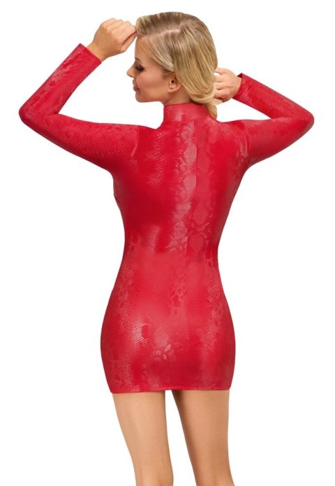 Cottelli PARTY Mini Sukienka Skora Węża Czerwona XL, długi rękaw Cottelli PARTY Mini Sukienka Skora Węża Czerwona XL, długi rękaw