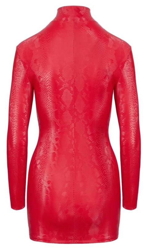 Cottelli PARTY Mini Sukienka Skora Węża Czerwona XL, długi rękaw Cottelli PARTY Mini Sukienka Skora Węża Czerwona XL, długi rękaw