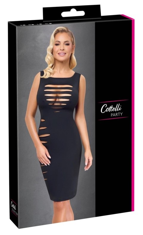 Cottelli PARTY Sukienka Czarna XL z Dekoracyjnymi Wycięciami Cottelli PARTY Sukienka Czarna XL z Dekoracyjnymi Wycięciami