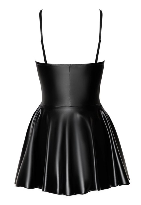 Noir Libido S czarna mini sukienka matowa z regulowanymi ramiączkami Noir Libido S czarna mini sukienka matowa z regulowanymi ramiączkami