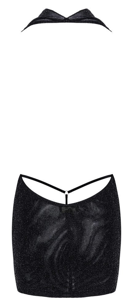 Noir Orgia Luminara Mini Sukienka Czarna L z Efektem Srebrzystym Noir Orgia Luminara Mini Sukienka Czarna L z Efektem Srebrzystym