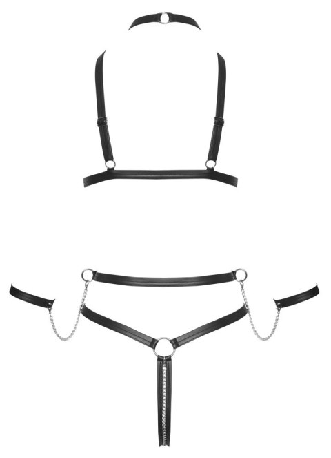 Bad Kitty Body Paseczki Czarny S z Łańcuszkiem i Kajdankami Bad Kitty Body Paseczki Czarny S z Łańcuszkiem i Kajdankami