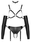 Bad Kitty Zestaw Intymny XL - Biustonosz, Majtki, Choker, Mankiety, Czarny