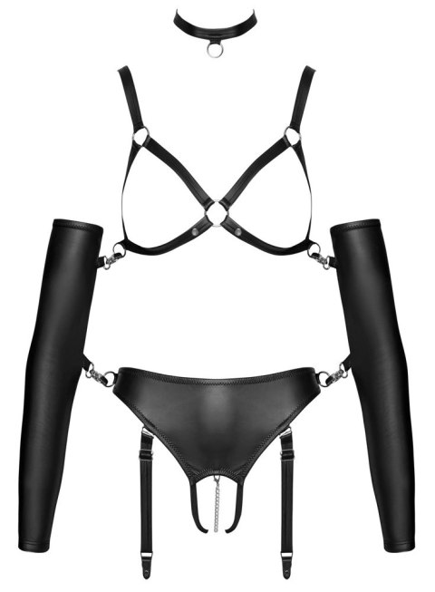 Bad Kitty Zestaw Intymny XL - Biustonosz, Majtki, Choker, Mankiety, Czarny Bad Kitty Zestaw Intymny XL - Biustonosz, Majtki, Choker, Mankiety, Czarny