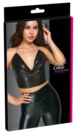 Cottelli ACCESSOIRES Top Czarny z Cekinow na Regulowanym Łańcuszku