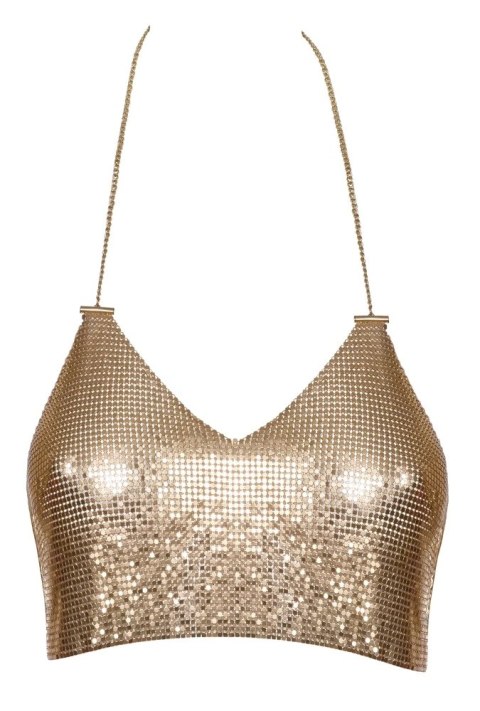 Cottelli ACCESSOIRES Top Złoty z Regulowanym Łańcuszkiem, Metaliczny Cottelli ACCESSOIRES Top Złoty z Regulowanym Łańcuszkiem, Metaliczny