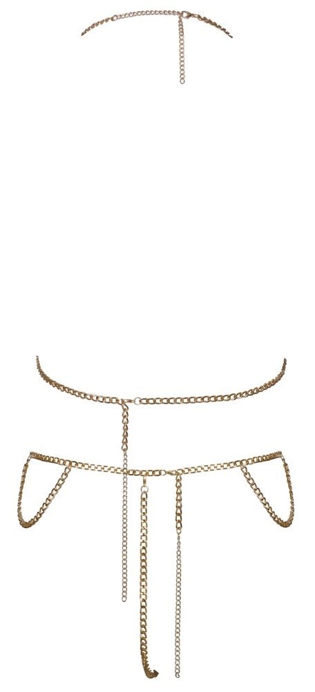 Cottelli ACCESSOIRES bikini łańcuszkowe złote - regulowane, metalowe Cottelli ACCESSOIRES bikini łańcuszkowe złote - regulowane, metalowe