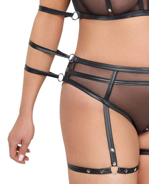 Cottelli Bondage Zestaw Top+Majtki+6 mankietow XL Transparent Cottelli Bondage Zestaw Top+Majtki+6 mankietow XL Transparent