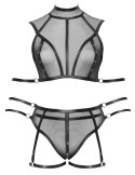 Cottelli Bondage komplet z topem, majtkami i mankietami 2XL czarny