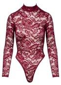 Cottelli Collection Body koronkowe czerwone XL z długim rękawem