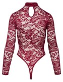 Cottelli Collection Body koronkowe czerwone XL z długim rękawem