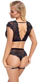 Cottelli Collection komplet koronkowy top i majtki czarne XL
