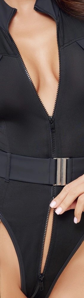 Cottelli Costumes Body Policyjne XL z Paskami do Pończoch, Czarny Cottelli Costumes Body Policyjne XL z Paskami do Pończoch, Czarny