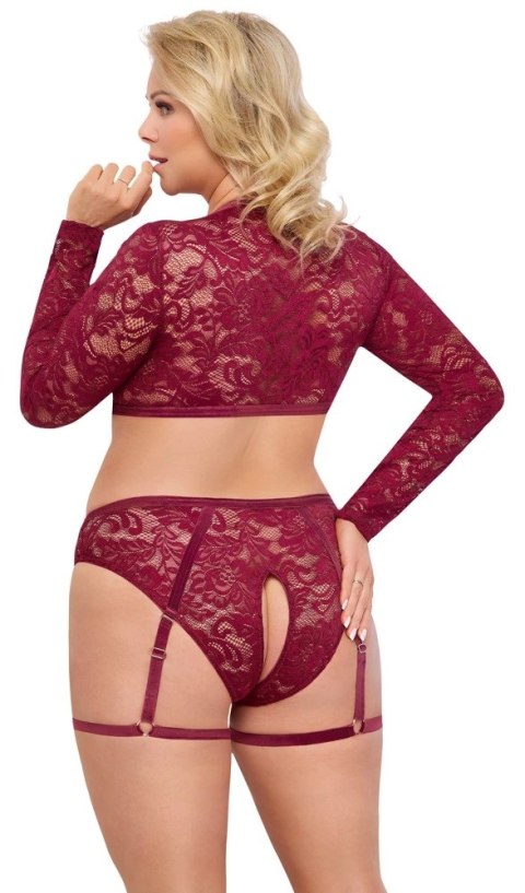 Cottelli Curves Komplet Koronkowy Top i Majtki Czerwony XL Cottelli Curves Komplet Koronkowy Top i Majtki Czerwony XL