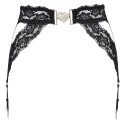 Cottelli LINGERIE Pas do Pończoch Koronkowy Srebrne Detale S/M