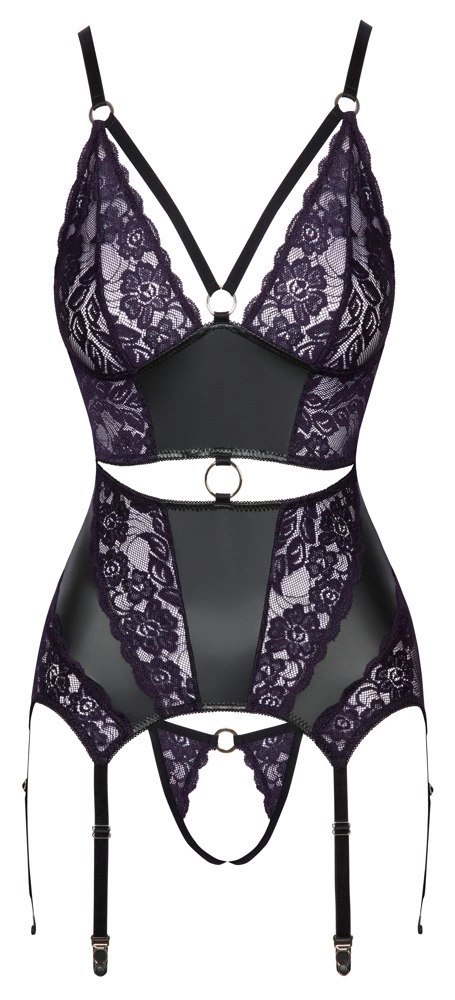 Cottelli LINGERIE Top matowy do pończoch + stringi bez szwu M czarny Cottelli LINGERIE Top matowy do pończoch + stringi bez szwu M czarny
