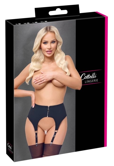 Cottelli LINGERIE szeroki pas do pończoch matowy XL czarny z zamkiem Cottelli LINGERIE szeroki pas do pończoch matowy XL czarny z zamkiem