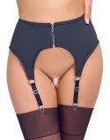 Cottelli LINGERIE szeroki pas do pończoch matowy XL czarny z zamkiem