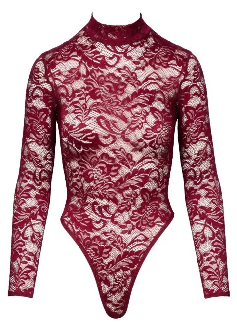 Cottelli Lingerie Body Koronkowe z Długim Rękawem Bordowe M Cottelli Lingerie Body Koronkowe z Długim Rękawem Bordowe M