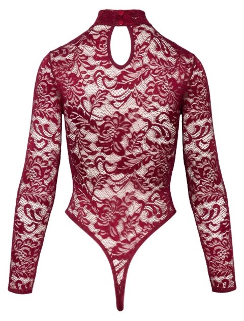 Cottelli Lingerie Body Koronkowe z Długim Rękawem Bordowe M Cottelli Lingerie Body Koronkowe z Długim Rękawem Bordowe M