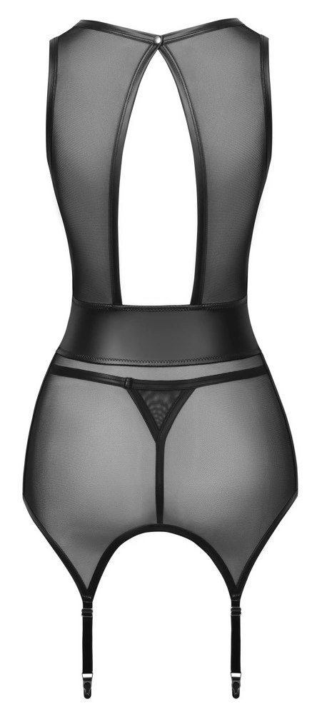 Cottelli Lingerie Koszulka Czarna M z Regulowanymi Paskami do Pończoch Cottelli Lingerie Koszulka Czarna M z Regulowanymi Paskami do Pończoch