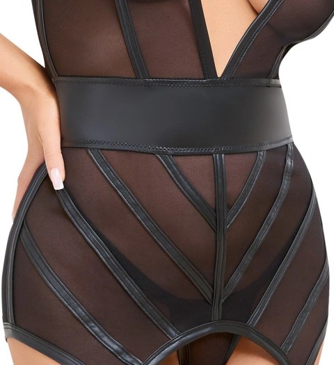 Cottelli Lingerie Koszulka XL z Regulowanymi Paskami i Stringami Czarna Cottelli Lingerie Koszulka XL z Regulowanymi Paskami i Stringami Czarna