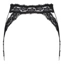 Cottelli Lingerie Pas do Pończoch Koronkowy Czarny Srebrne Detale L/XL