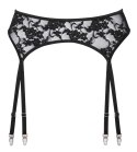 Cottelli Lingerie Pas do Pończoch Kwiatowa Koronka Czarny S/M
