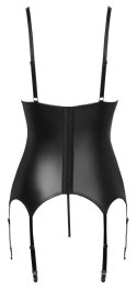 Cottelli Lingerie Top matowy z koronką i stringi bez zapięcia, czarny S