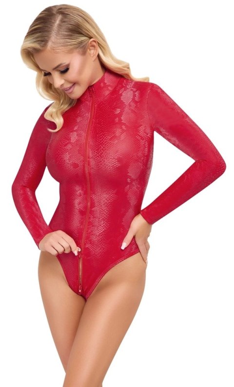 Cottelli PARTY Body Czerwona Wężowa Skora S, długi rękaw, stojka Cottelli PARTY Body Czerwona Wężowa Skora S, długi rękaw, stojka