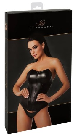 Noir Orgia Mysteria gorset skorzany czarny L z zamkiem przod