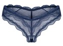 Obsessive Nightly Blue figi koronkowe otwarty kroj M/L niebieskie
