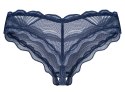 Obsessive Nightly Blue figi koronkowe otwarty kroj M/L niebieskie